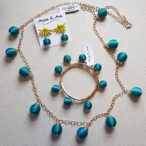 Anna & Ava Necklace, Earring, and Bracelet Set